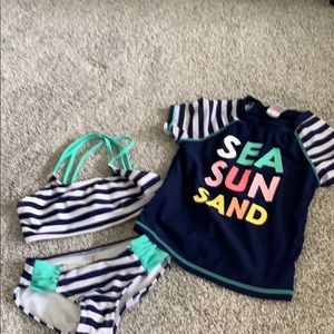 Cute bikini with matching rash guard